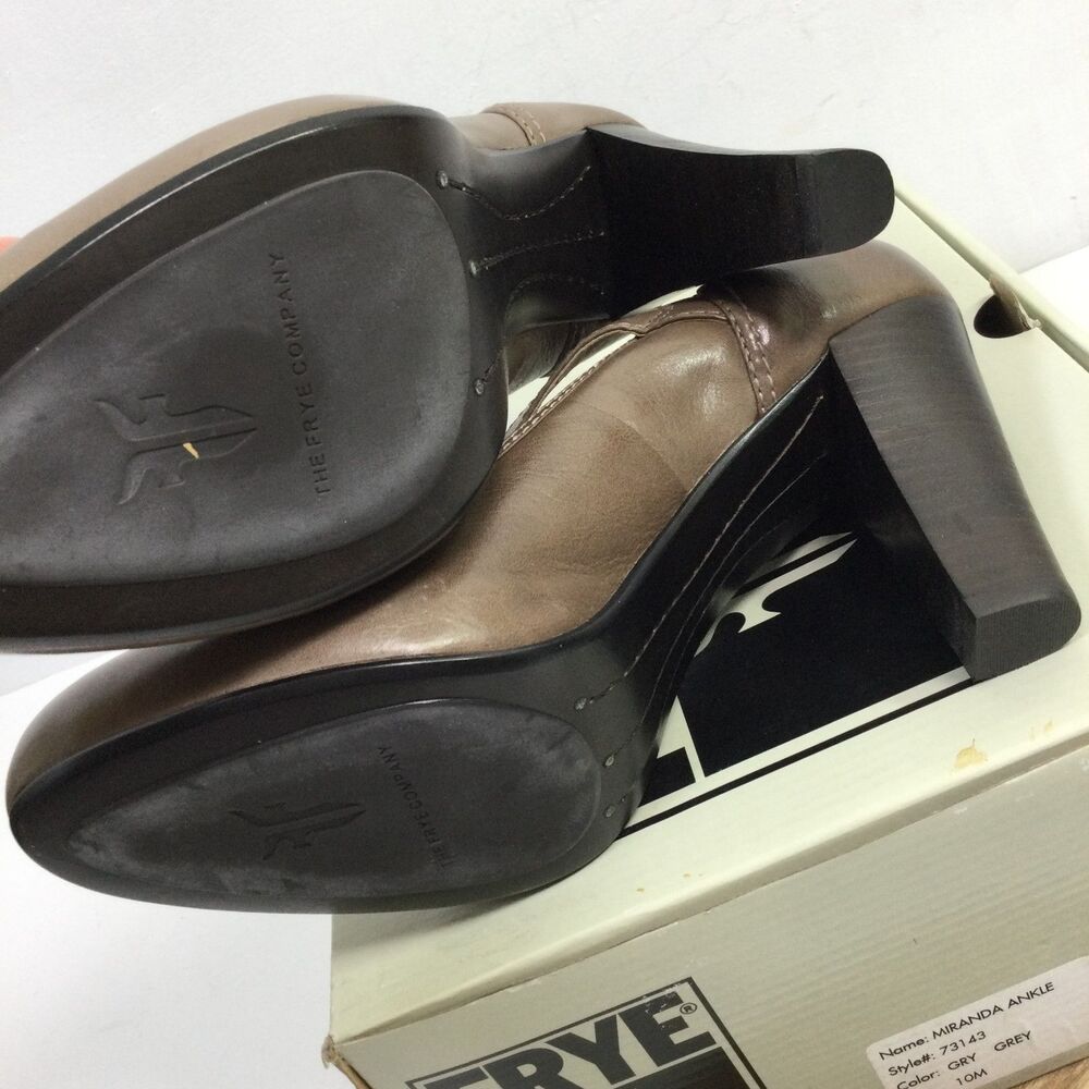 FRYE Women's Leather Upper Miranda Ankle Mary Jane Heel in Gray Size 10M - Picture 11 of 11